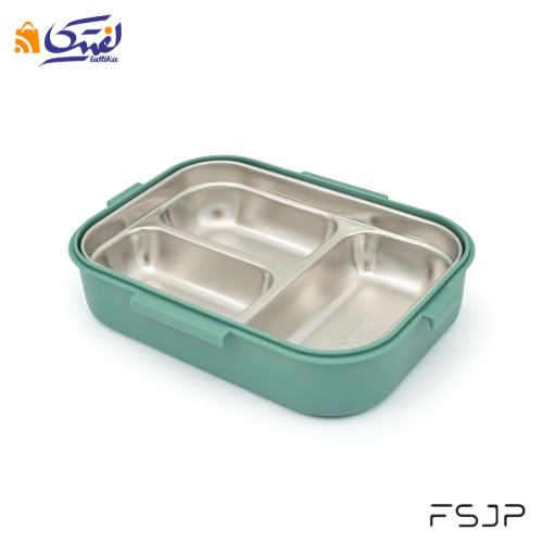 ظرف غذا FSJP سه خانه استیل 800 میلی لیتر کد 24-1527