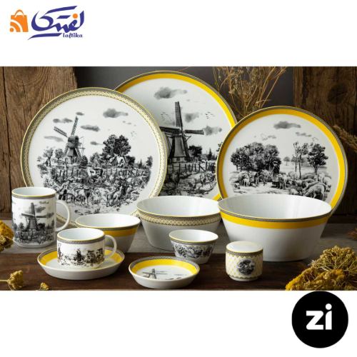 بشقاب تخت چینی زرین Zi فرم اس ویلیج سایز 24