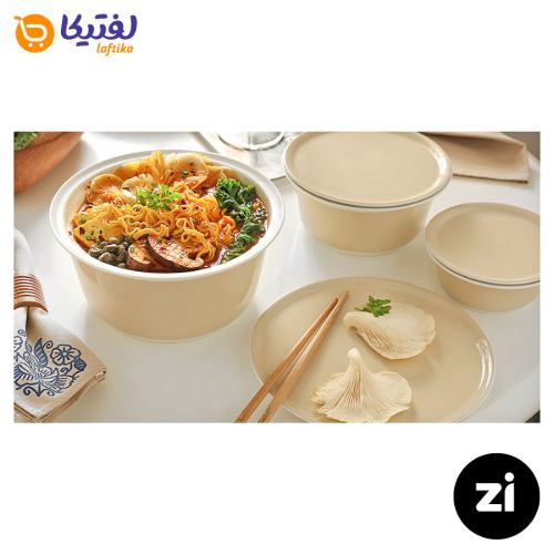 کاسه در دار چینی زرین Zi سایز 17 پاستل گلبهی