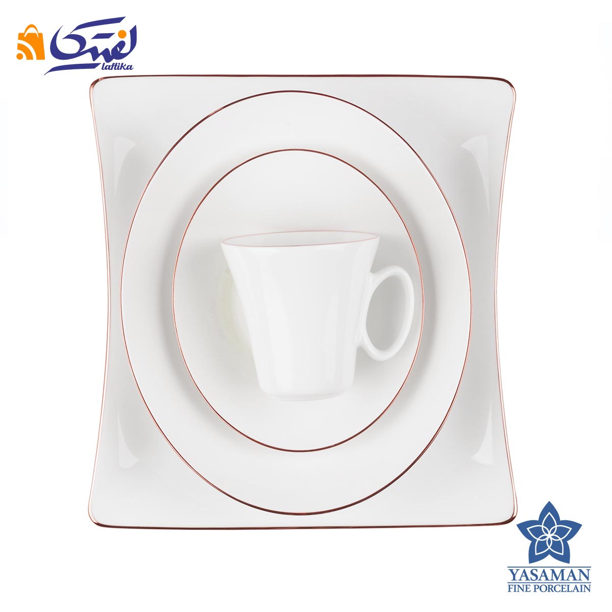 سرویس چینی یاسمن وینچی طرح زرین لب رزگلد 81 پارچه