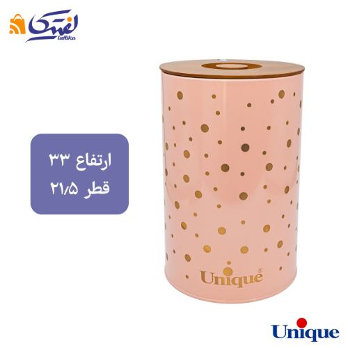 سرویس 12 پارچه فانتزی صورتی خالدار طلا درب بامبو یونیک UN-8043
