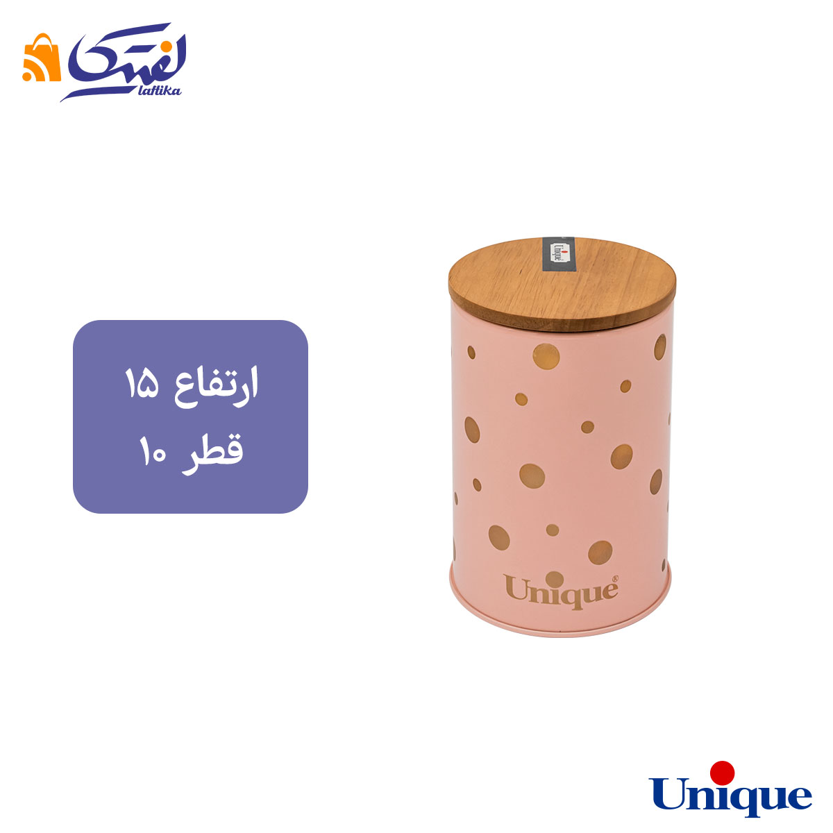 سرویس 12 پارچه فانتزی صورتی خالدار طلا درب بامبو یونیک UN-8043