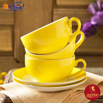 سرویس کاپوچینو و لاته چینی زرین ایتالیا اف طرح آفتاب 12 پارچه