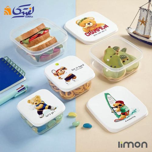 ست ظرف غذا لیمون مربع چاپدار 2231