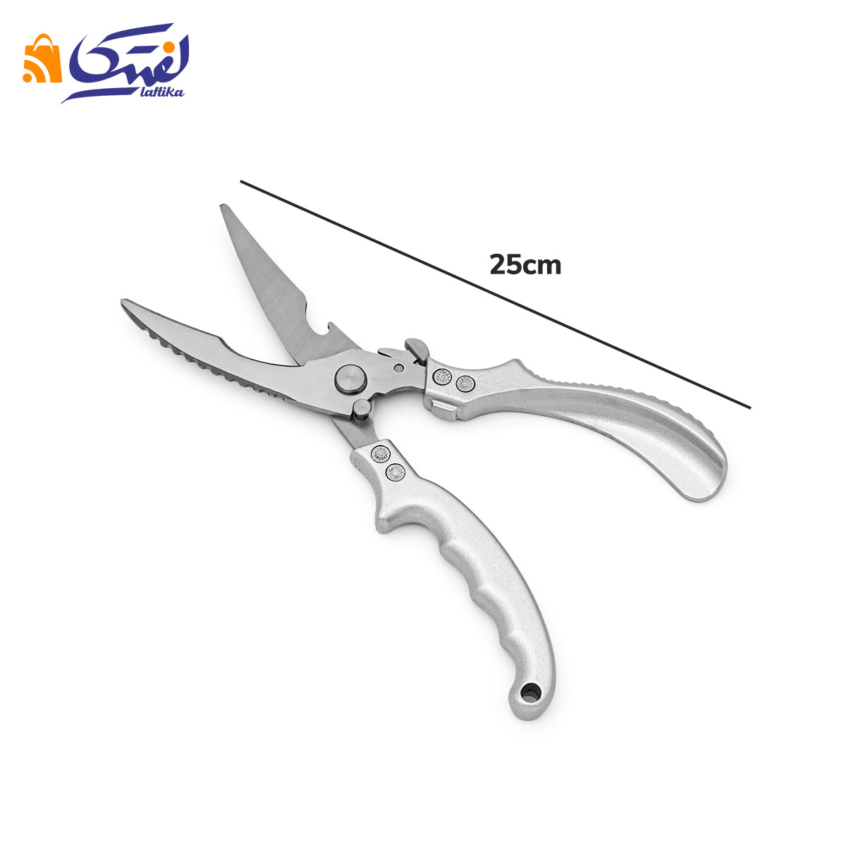 قیچی آشپزخانه چند کاره تمام استیل وارداتی کد TK-U060