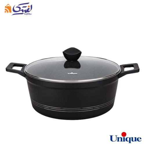 سرویس قابلمه 16 پارچه یونیک مدل کلاسیک رنگ مشکی UN-7701