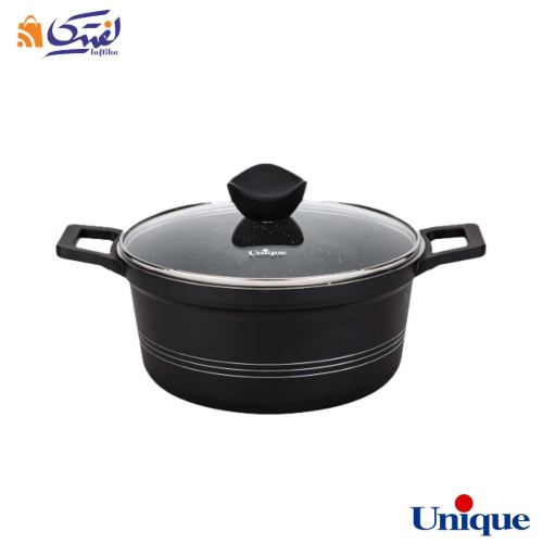 سرویس قابلمه 16 پارچه یونیک مدل کلاسیک رنگ مشکی UN-7701