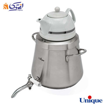 کتری استیل 4 لیتر با قوری چینی یونیک UN-7203 دسته استیل