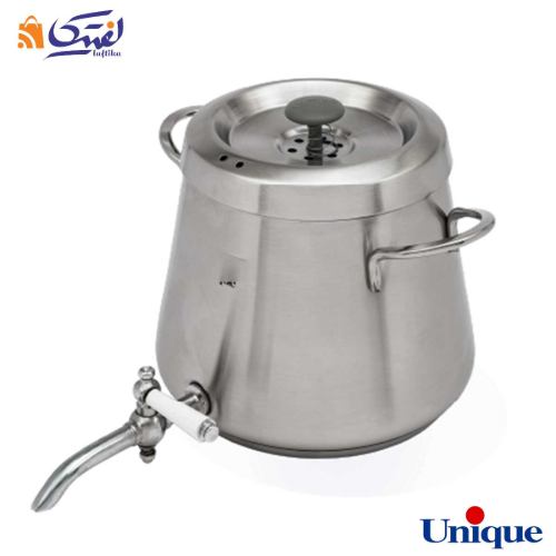 کتری استیل 4 لیتر با قوری چینی یونیک UN-7203 دسته استیل