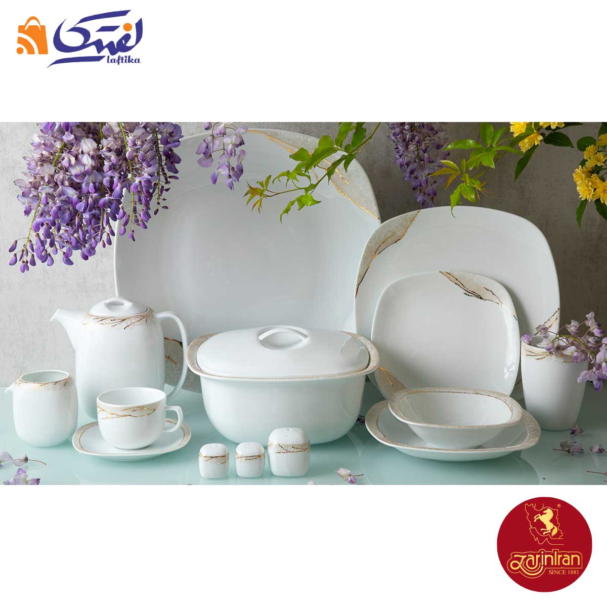 سرویس چینی زرین کواترو آرتین 12 نفره 98 پارچه