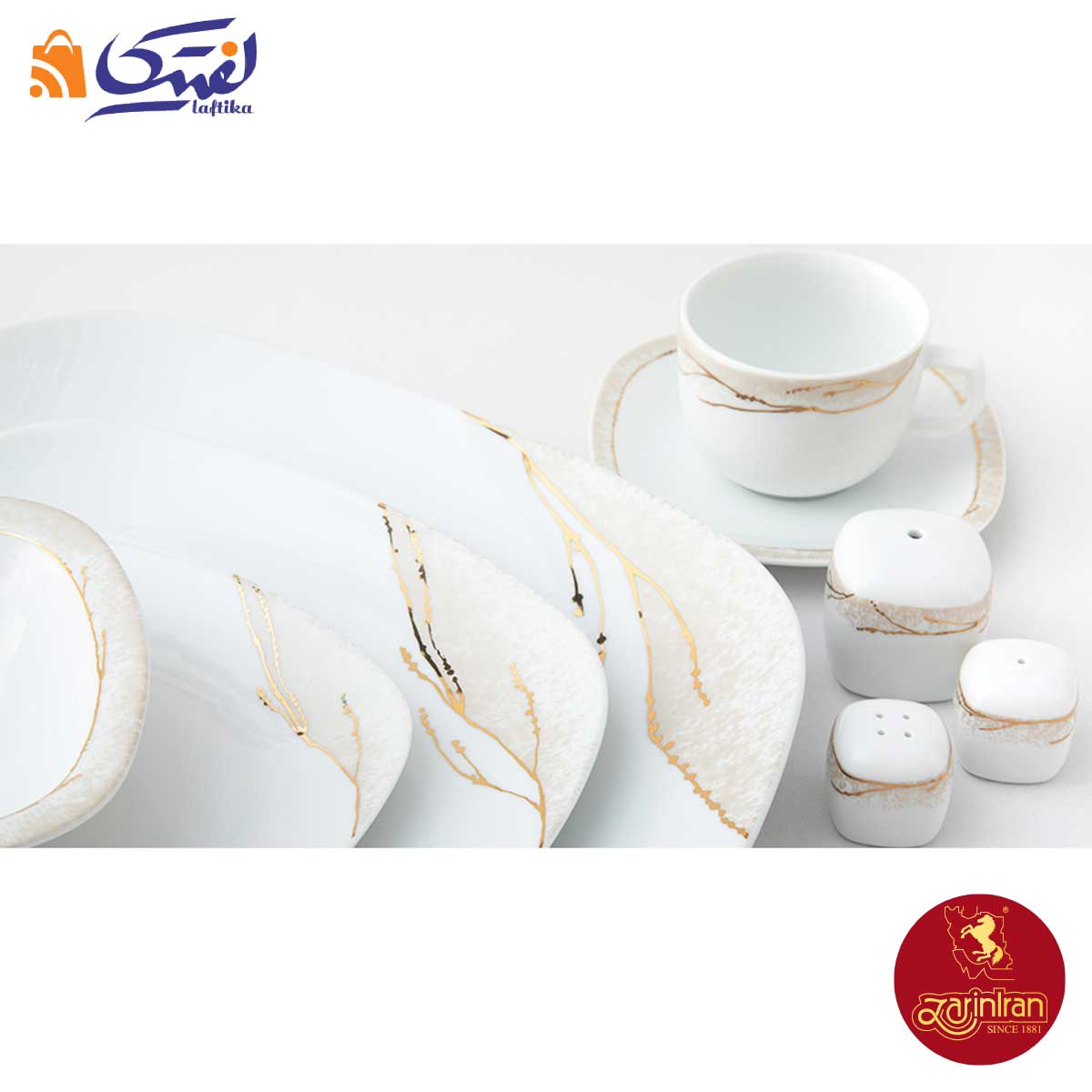 سرویس چینی زرین کواترو طرح آرتین 6 نفره 27 پارچه