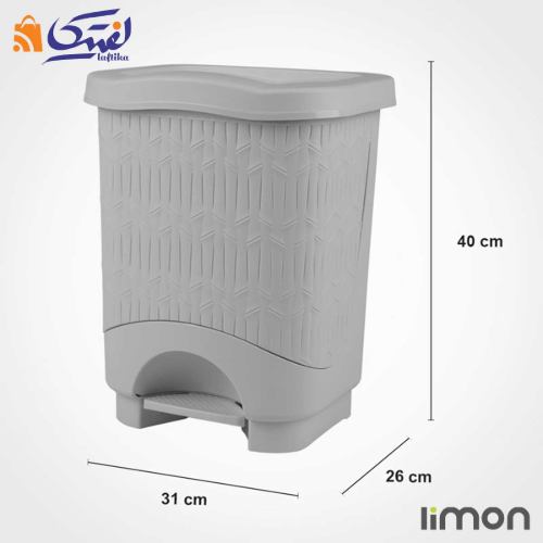 سطل پدالی چهارگوش طرح بامبو لیمون سایز بزرگ 1580
