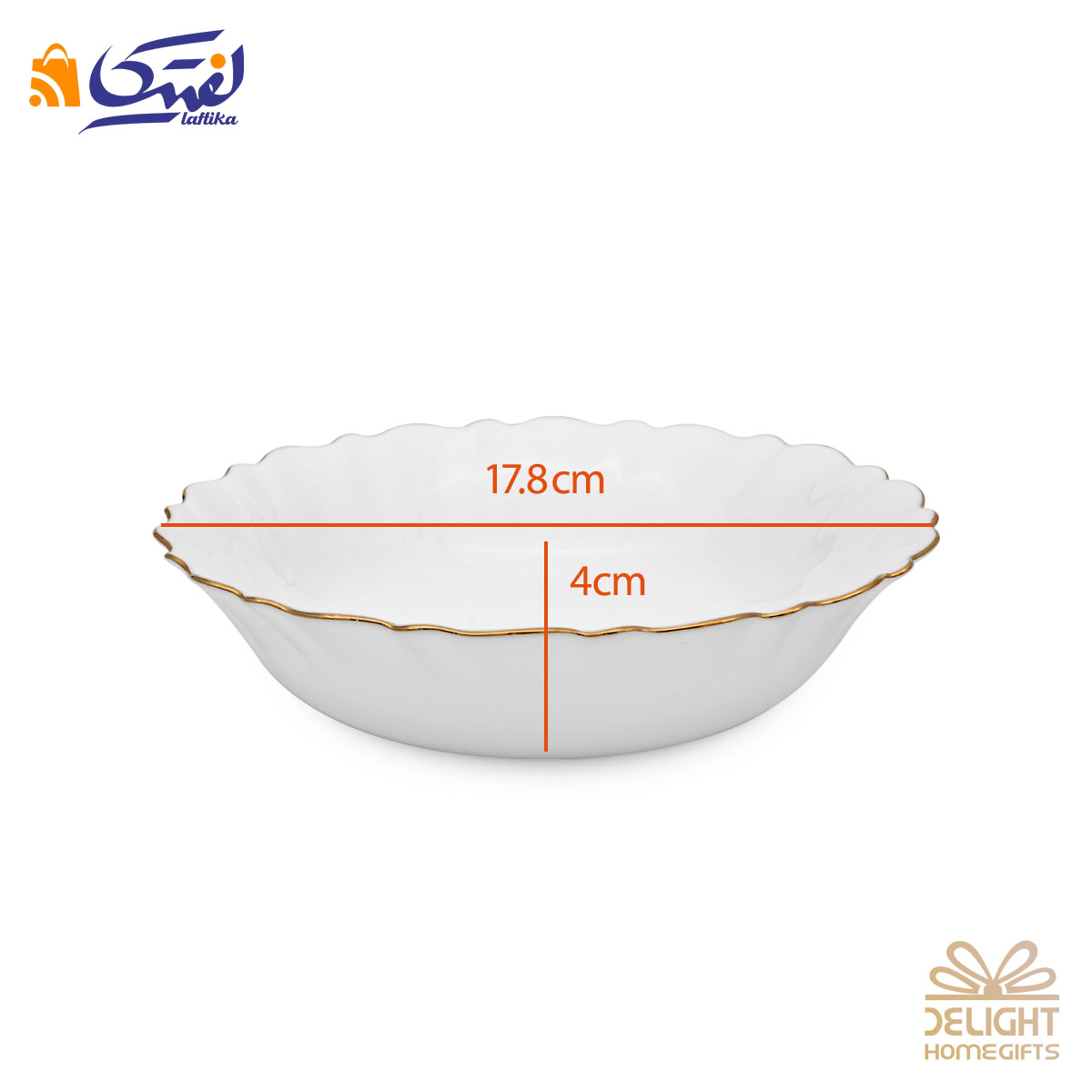 کاسه سوپ خوری اپال دیلایت لب طلایی 17.8 کد 212