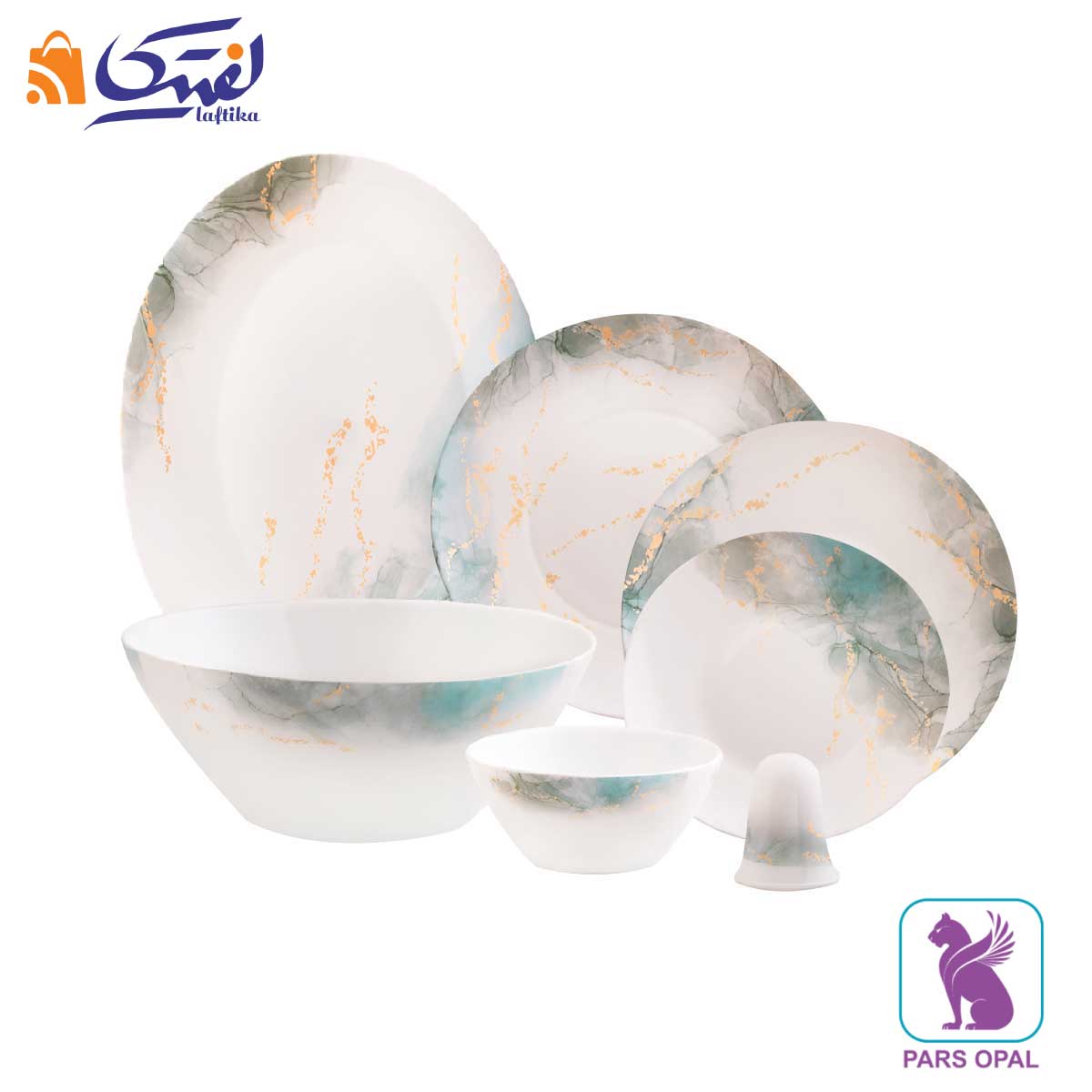 سرویس آرکوپال پارس اپال 28 پارچه طرح اسکای سبز کد 934