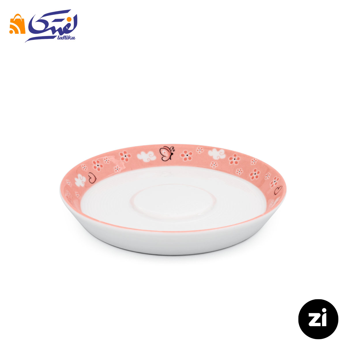 فنجان و نعلبکی چای خوری چینی زرین ZI فرم اس هپی ربیت 2 پارچه