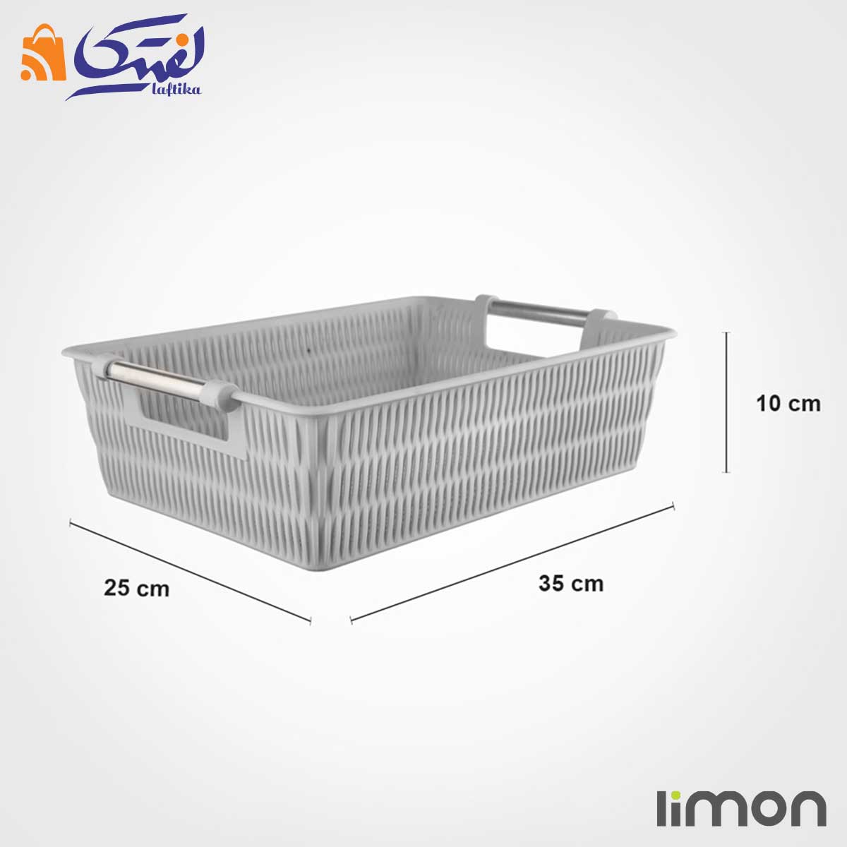 سبد طرح بامبو دسته استیل لیمون سایز 2 1384