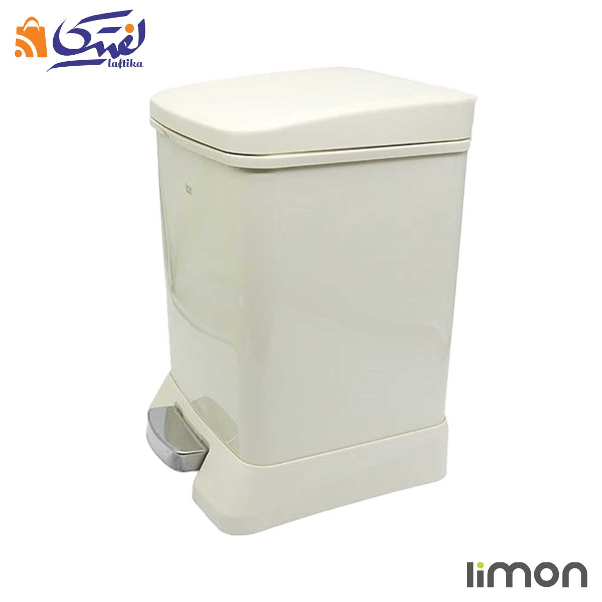 سطل زباله با آرام بند 12 لیتری چهارگوش لیمون 1628