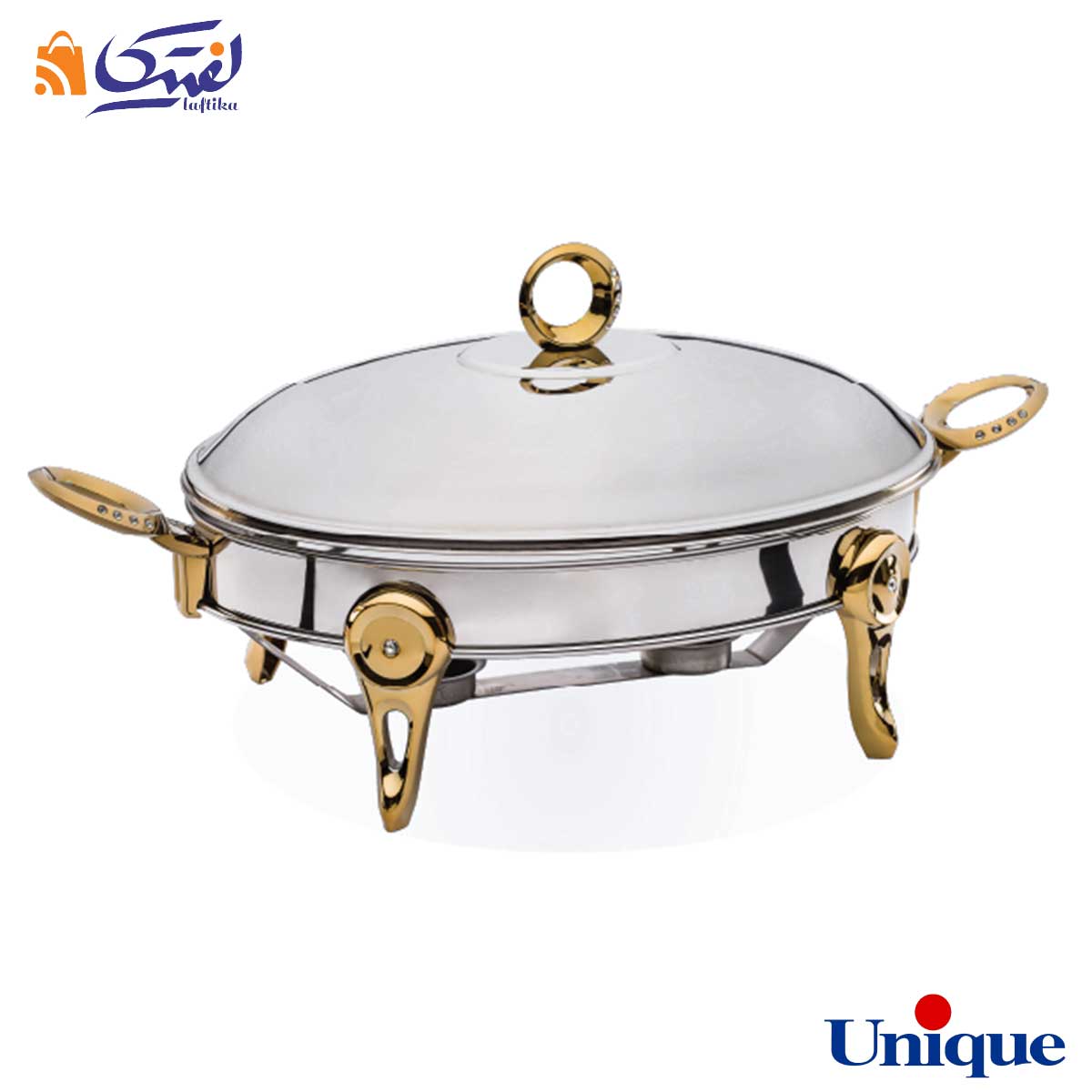 سوفله خوری یونیک بیضی بزرگ نگین دار طلایی UN-3908
