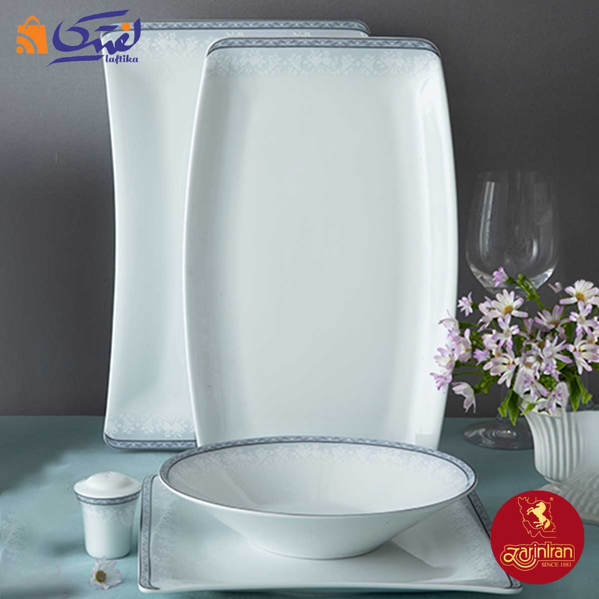 سرویس چینی زرین وینچی وایت رز 6 نفره 30 پارچه