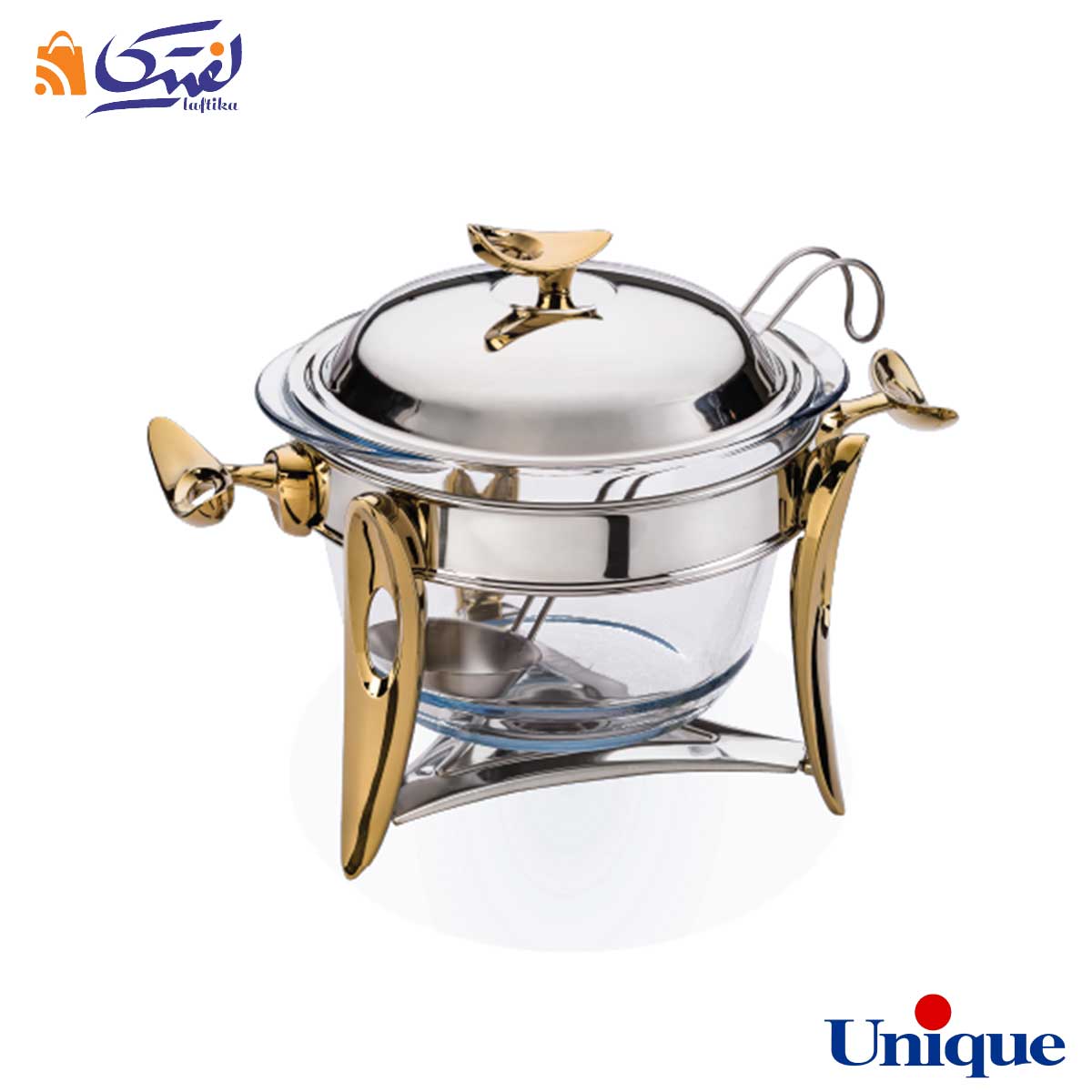 سوپ خوری یونیک پایه دار قایقی طلایی UN-3853