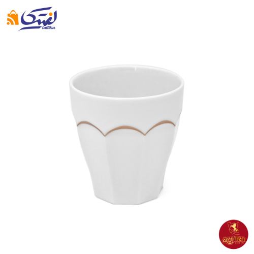 لیوان چینی زرین نئوکلاسیک نارسیس طلایی بدون دسته 240 سی سی