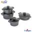 سرویس قابلمه 8 پارچه گرانیتی یونیک مدل دیاموند نقره ای UN-8501