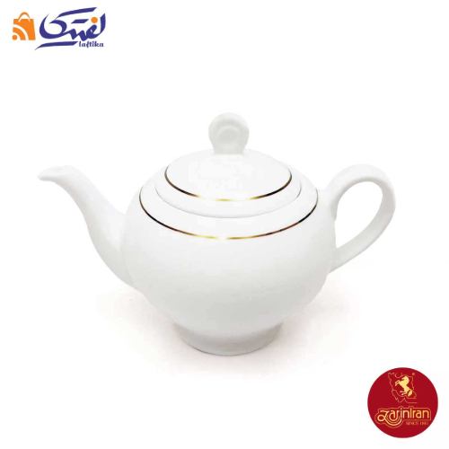 قوری چینی زرین ایتالیا اف 6 طرح زرین لب طلایی