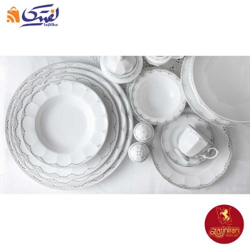 سرویس چینی زرین نئوکلاسیک النور پلاتینی 80 پارچه