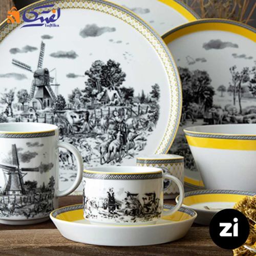 نعلبکی زیر استکانی چینی زرین Zi فرم اس ویلیج سایز 15