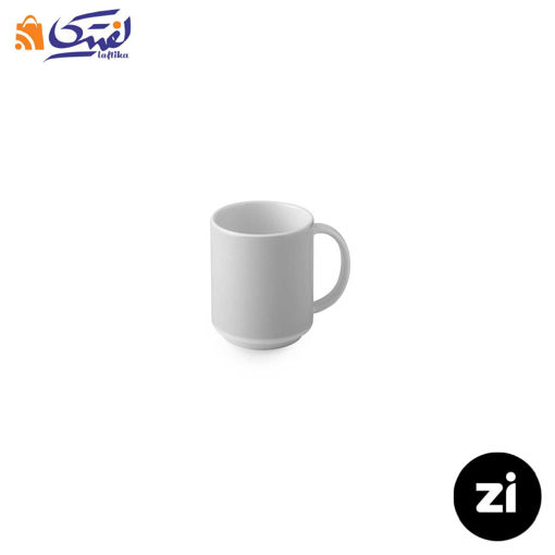 فنجان شیر شکلات چینی زرین Zi فرم اس پاستل طوسی 140 سی سی
