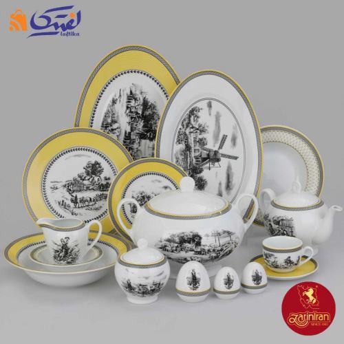 سرویس چینی زرین ایتالیا اف ویلیج 12 نفره 102 پارچه