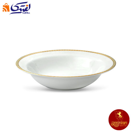 کاسه سالاد خوری چینی زرین ایتالیا اف طرح ریوا طلایی سایز 25