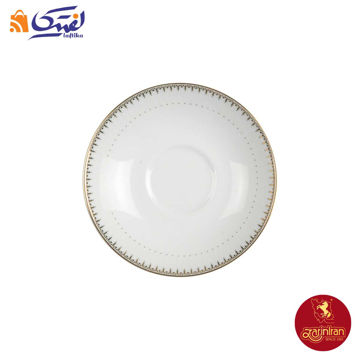 نعلبکی زیر استکانی چینی زرین دوری سایز 13 طرح سپیدار