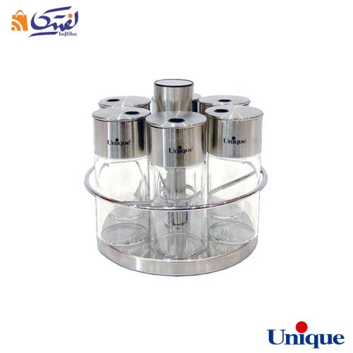 ست جا ادویه ای گردان استیل یونیک گرد 6 تایی UN-1620