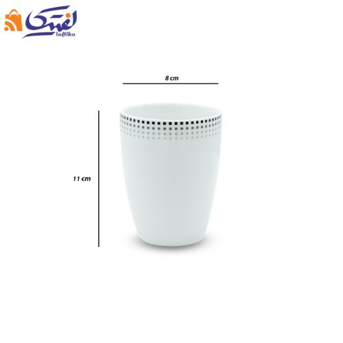 لیوان بدون دسته چینی زرین کواترو طرح مون بلان ۲۸۰ سی سی