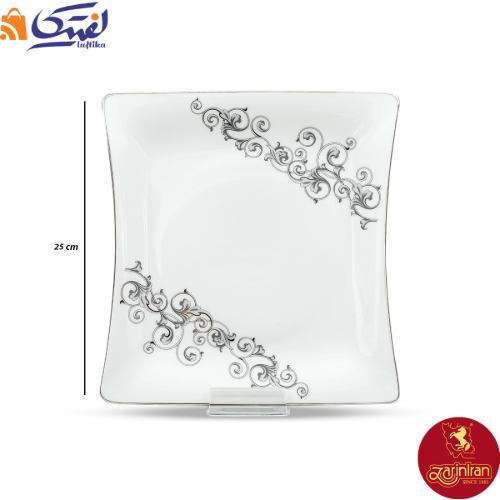 بشقاب تخت چینی زرین وینچی طرح باروک سایز 25