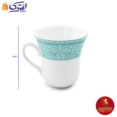 سرویس چای خوری چینی زرین شهرزاد طرح ورونا فیروزه ای سایز 9
