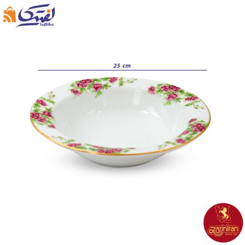 سالادخوری بزرگ چینی زرین ایتالیا اف طرح بیدگل سایز 25