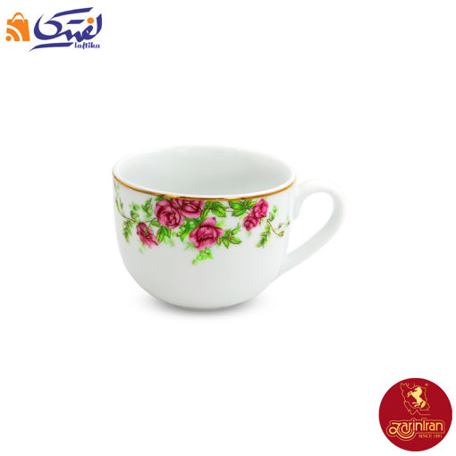 فنجان چای خوری چینی زرین ایتالیا اف بیدگل سایز 8 - گل سرخی