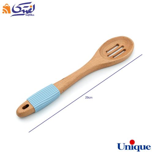 قیمت قاشق و کفگیر یونیک چوبی دسته سیلیکون UN-1110