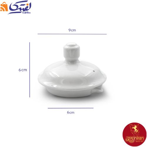 درب قوری چینی زرین استوانه سفید سایز 8