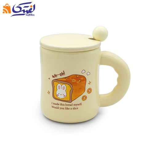 ماگ سرامیکی BAKE YOUR DAY درب دار همراه با قاشق