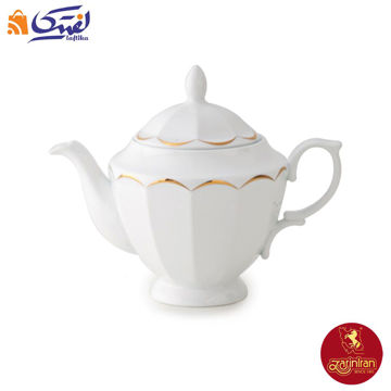 قوری چینی زرین نئوکلاسیک طرح نارسیس طلایی سایز بزرگ 8