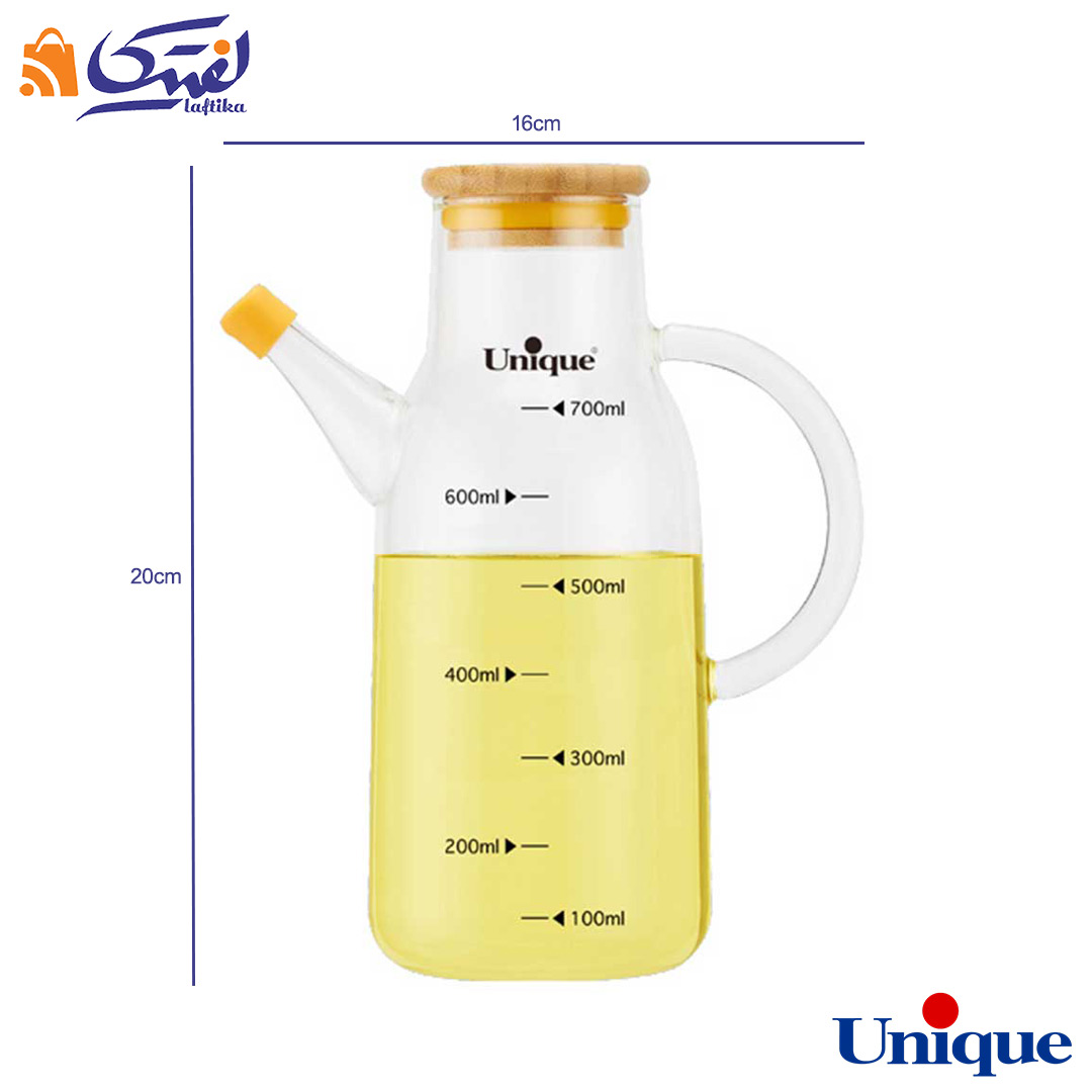 ظرف روغن ریز 700 میلی لیتری یونیک UN-2007 درب بامبو