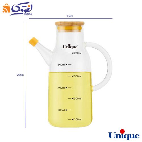 ظرف روغن ریز 700 میلی لیتری یونیک UN-2007 درب بامبو