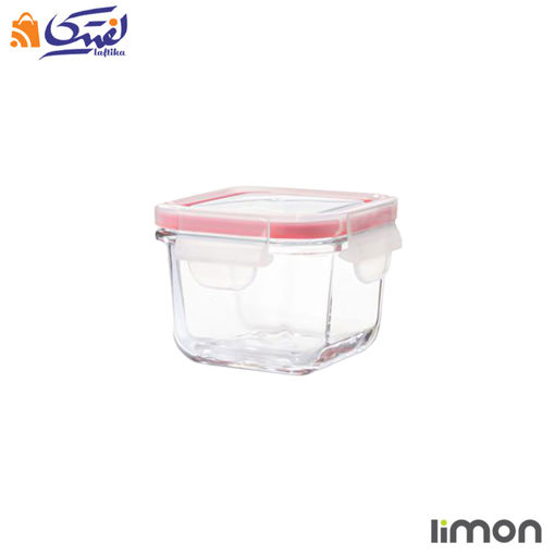 ظرف شیشه ای مربع دربدار 200 میلی لیتری لیمون 2426