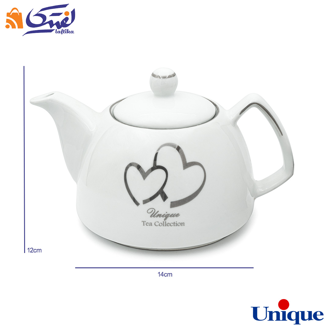 قوری چینی یونیک مدل قلب UN-7542