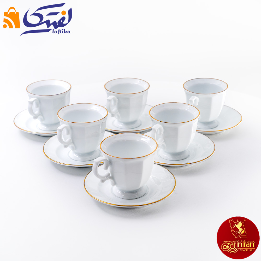 سرویس اسپرسو چینی زرین نئوکلاسیک لومیو 12 پارچه