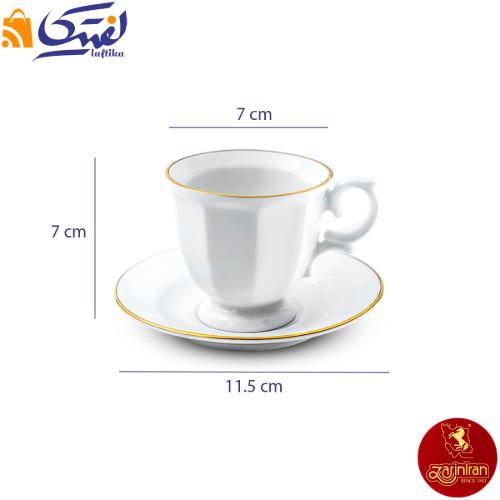 سرویس اسپرسو چینی زرین نئوکلاسیک لومیو 12 پارچه