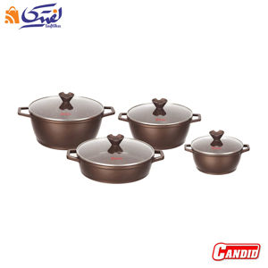 سرویس قابلمه گرانیتی 8 پارچه کاندید مدل ورونا دورو قهوه ای
